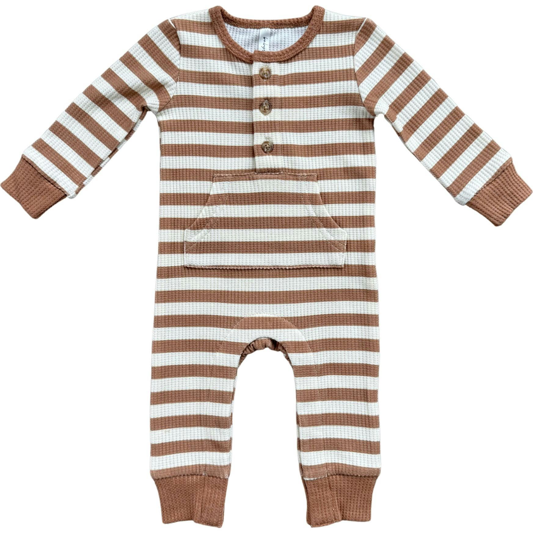 Baby Boy Waffle Romper