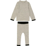 Flecked Neck Sweater & Pant 2-Piece Set