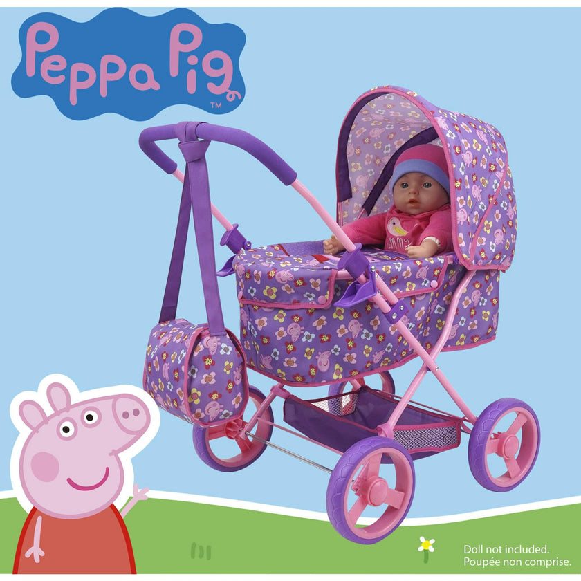 Peppa Pig: Doll Deluxe Pram & Bag - Purple