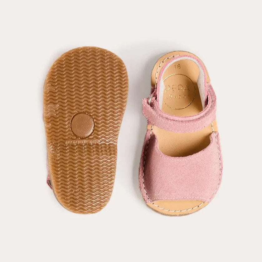 Open Toe Suede Sandals in Pink (21-30EU)