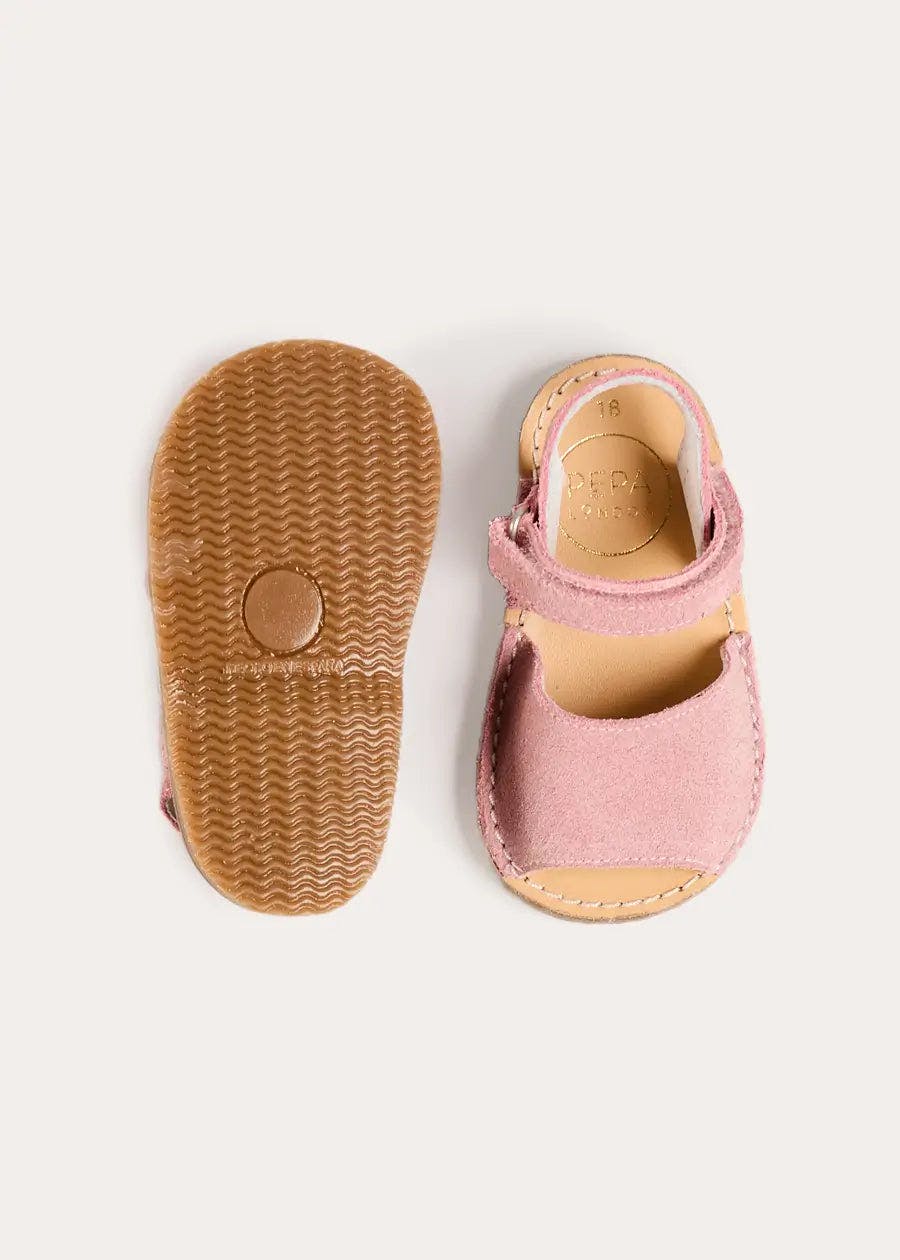 Open Toe Suede Sandals in Pink (21-30EU)