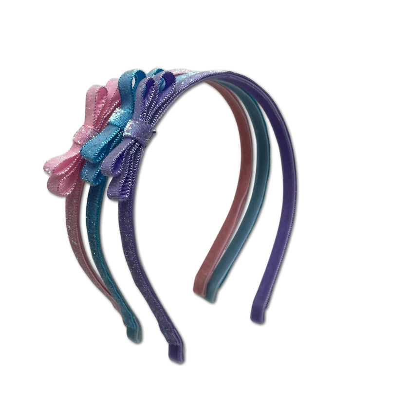 Glitter Velvet Headbands Trio Set