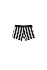 Black Striped Bathing Shorts