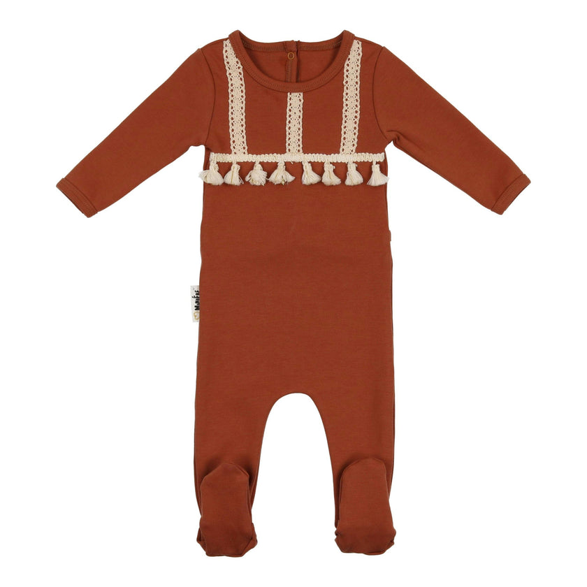 Crochet Tassel Long Sleeve Footie