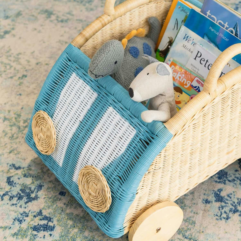 Handcrafted - Archie Storage Wagon - Rattan Wicker