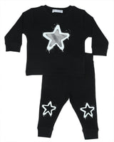 Toddler Tie Dye Star Thermal Set - Black