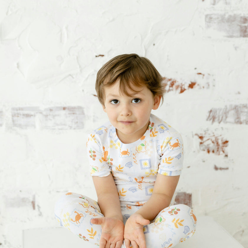 amalfi short sleeve long pant pajama set