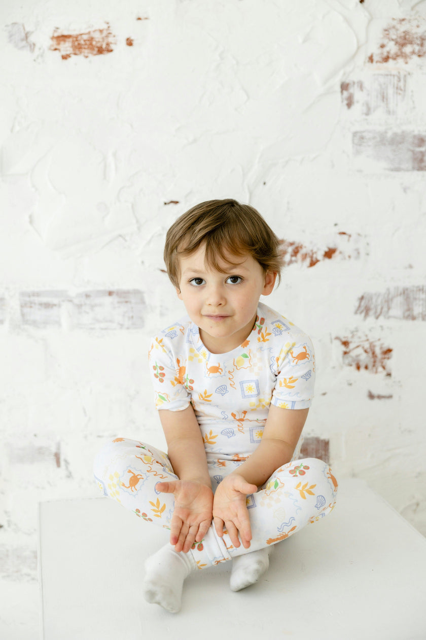 amalfi short sleeve long pant pajama set