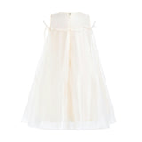 White Kaia Ribbon Bow Dress