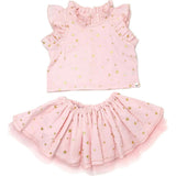 Mini Gold Stars Gauze Lola Top and Tutu Set