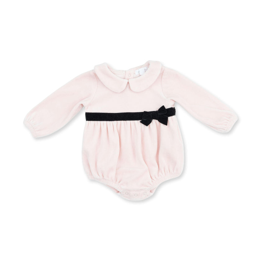 Velour Soft Pink - Velour Bubble with Peter Pan Collar