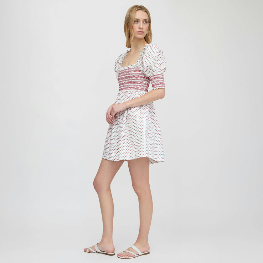 The Lila Nap Dress - White Poppy Half Drop