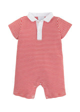 Peter Pan Polo Romper - Red Stripe