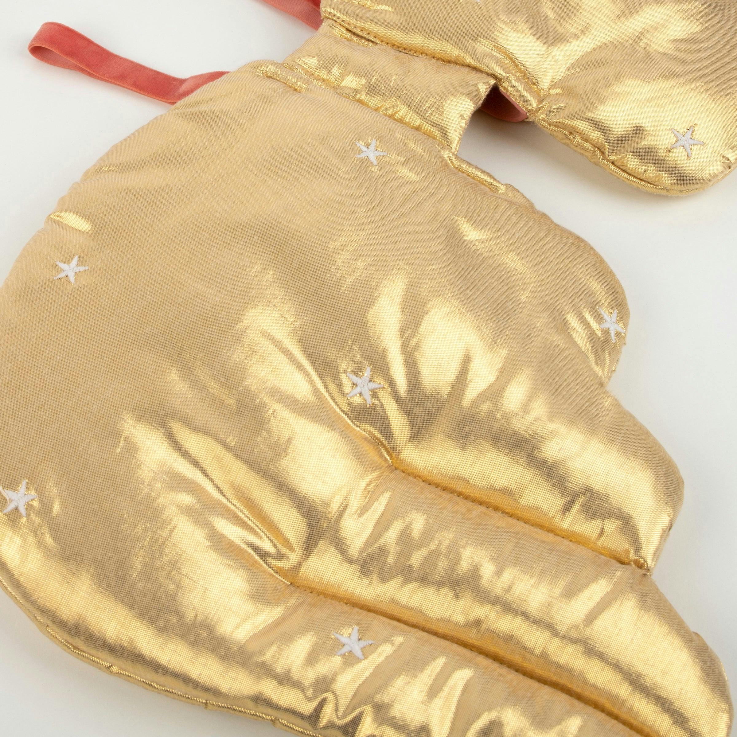 Gold Quilted Angel Wings & Crown