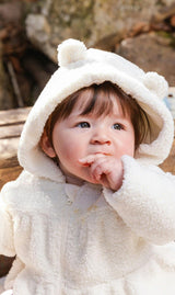 Hooded Zip Sherpa Jacket Off-White