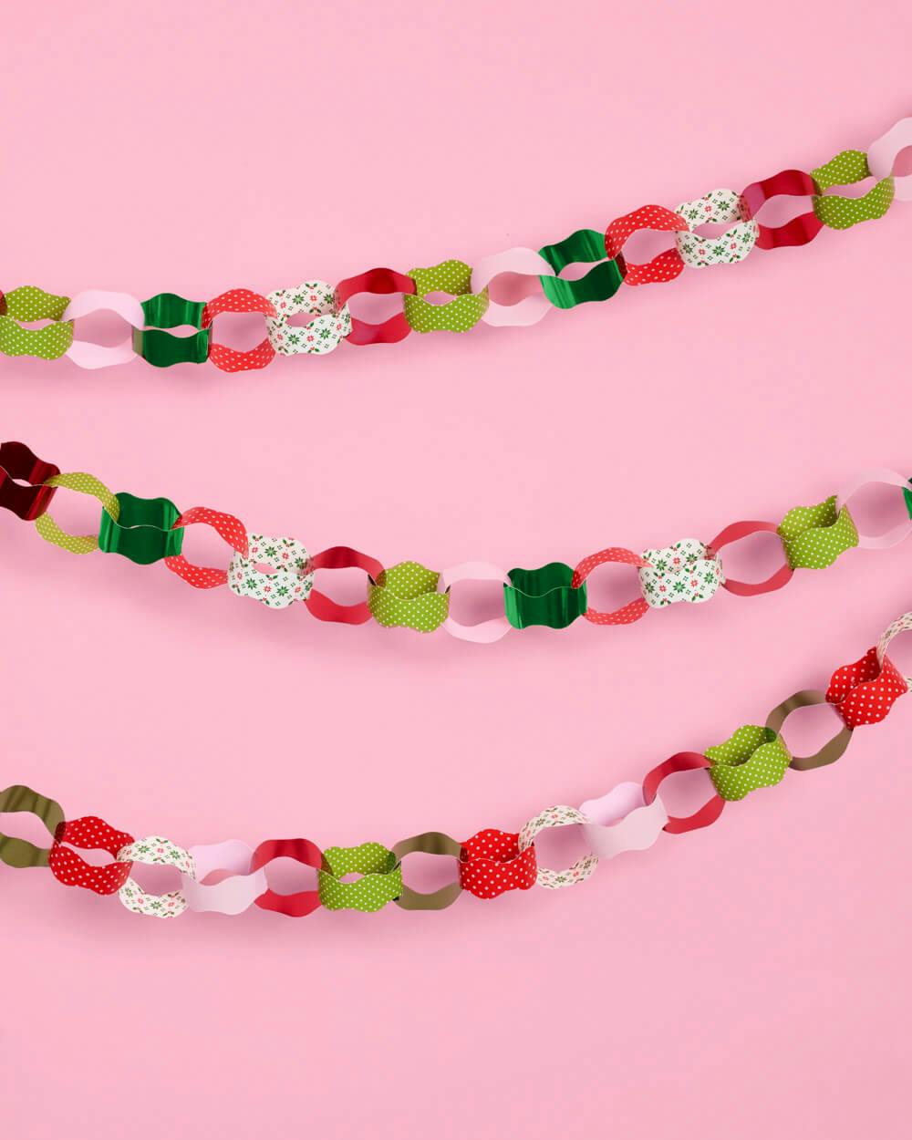 Tis the Season Paper Chains - 90 strip holiday garland