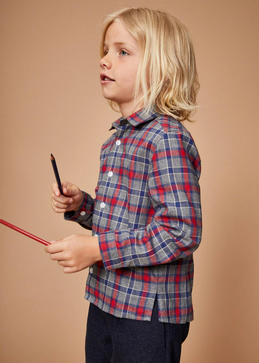 The Navy Red Checked Flannel Shirt