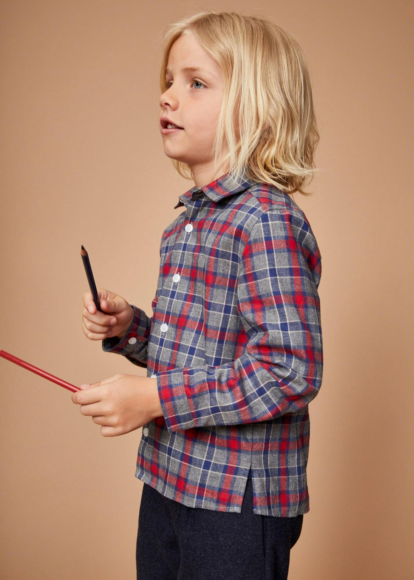 The Navy Red Checked Flannel Shirt