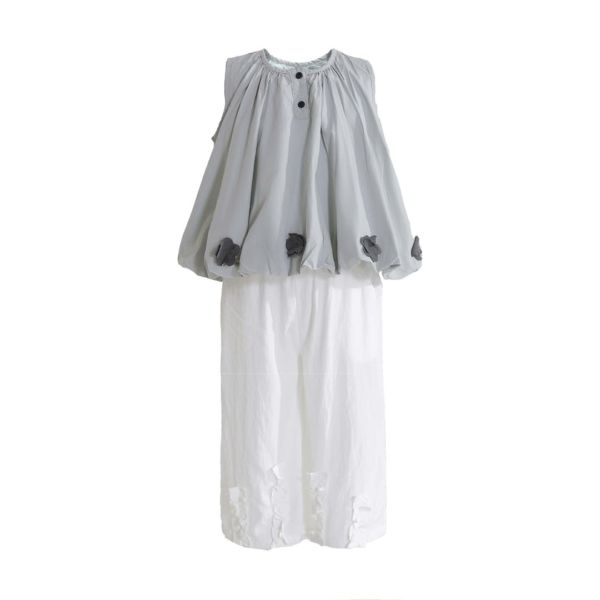 Gray Bloom Pants Set