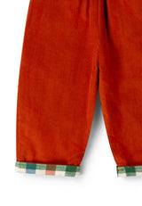 Golden Rainbow Check Reversible Pull On Trousers, Red
