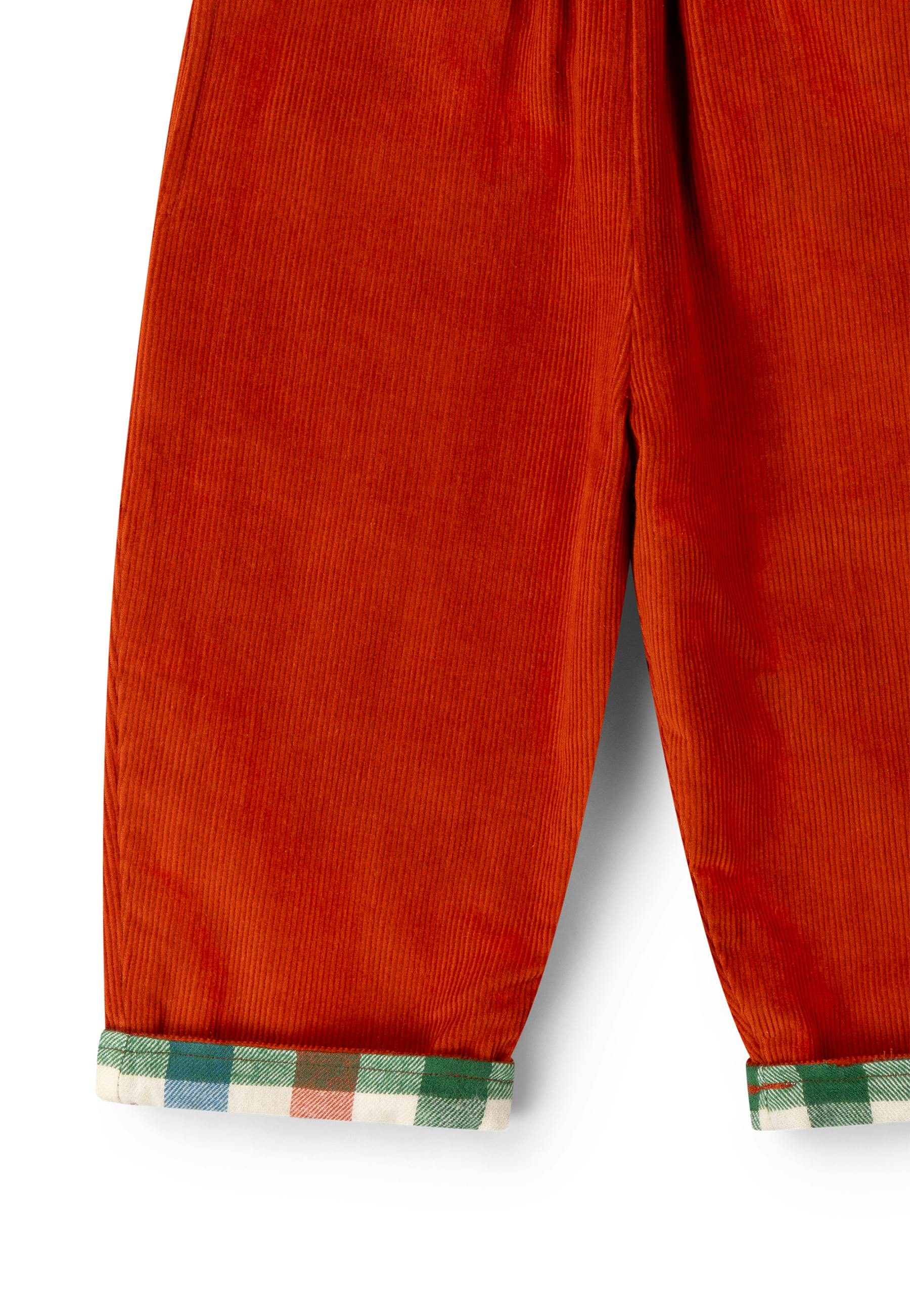 Golden Rainbow Check Reversible Pull On Trousers, Red