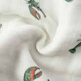 Mint Lobster Contour Four Layer Burp Cloth
