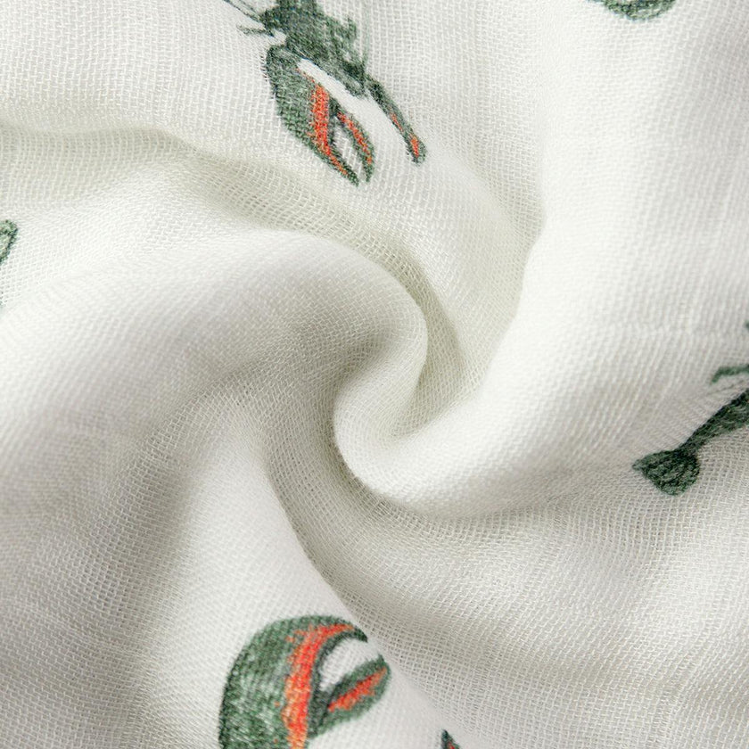 Mint Lobster Contour Four Layer Burp Cloth