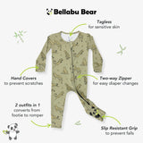 Sage & Spots Leopard Bamboo Convertible Footie