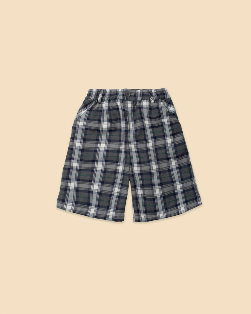 Play Cargo Shorts in Grey Plaid