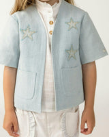 Chell√®e Denim Jacket | Stars | Ice Blue