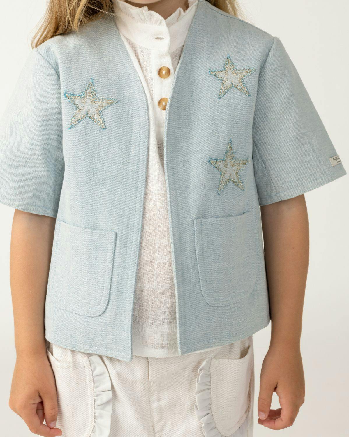 Chell√®e Denim Jacket | Stars | Ice Blue