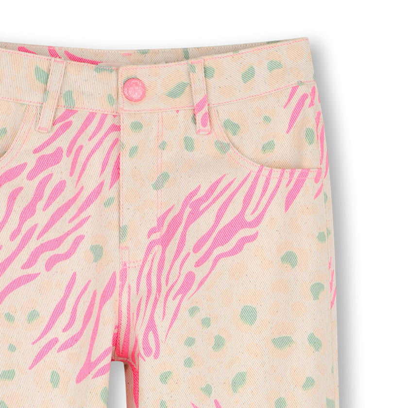 Beige Animal Print Pants