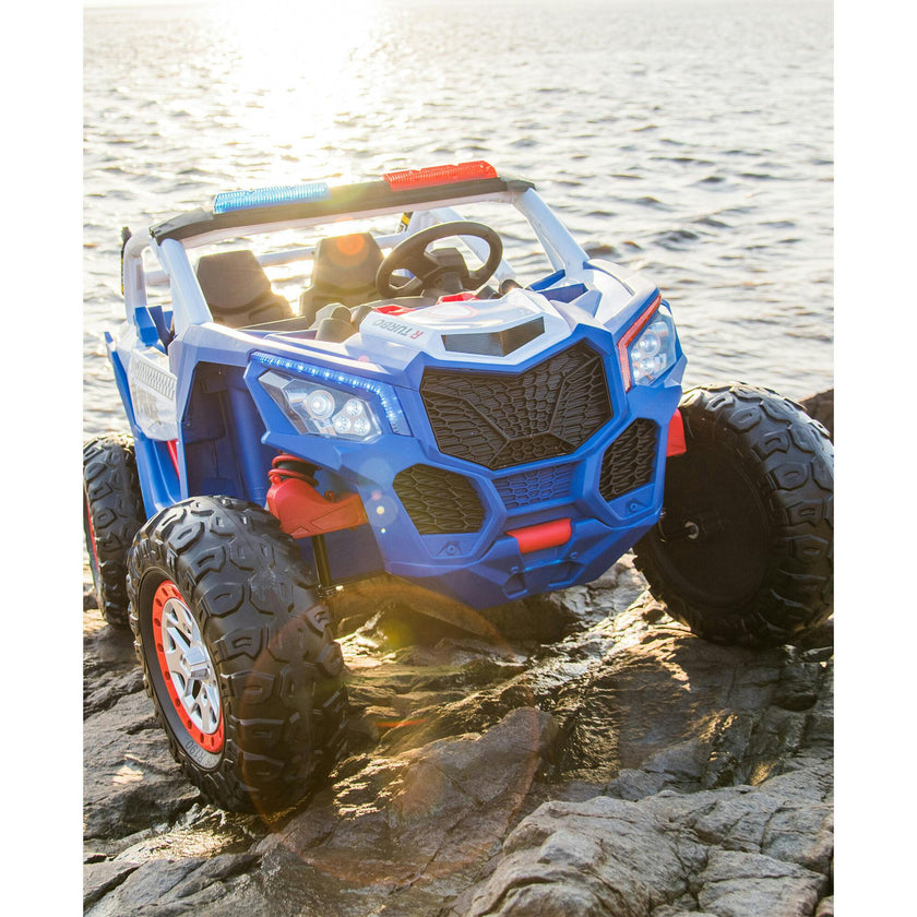 24V 4x4 Freddo Storm Police UTV 2-Seater for Kids with Lights & Sirens for Action-Packed Adventures