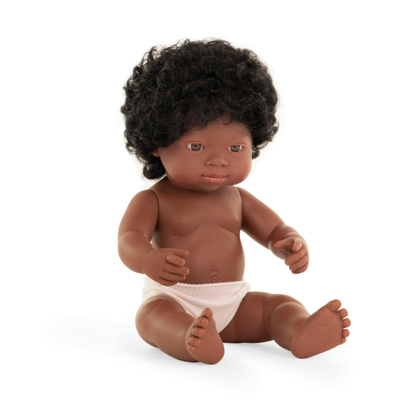 Baby Girl Doll with Dark Skin 15 inch