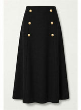 Cool Wool Double Breasted Long Skirt