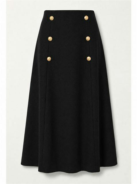 Cool Wool Double Breasted Long Skirt