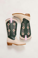 Mini Dakota Boot in Green & Cream