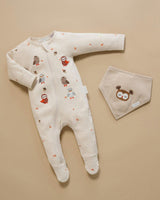 Thick Zip Growsuit Set Oak Leaf Print