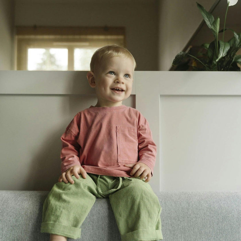 children's vichy trousers - matcha green