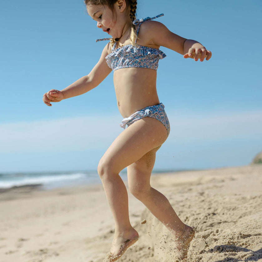 girls original slate floral bandeau bikini