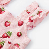 Strawberry Ruffle Tiered Dress