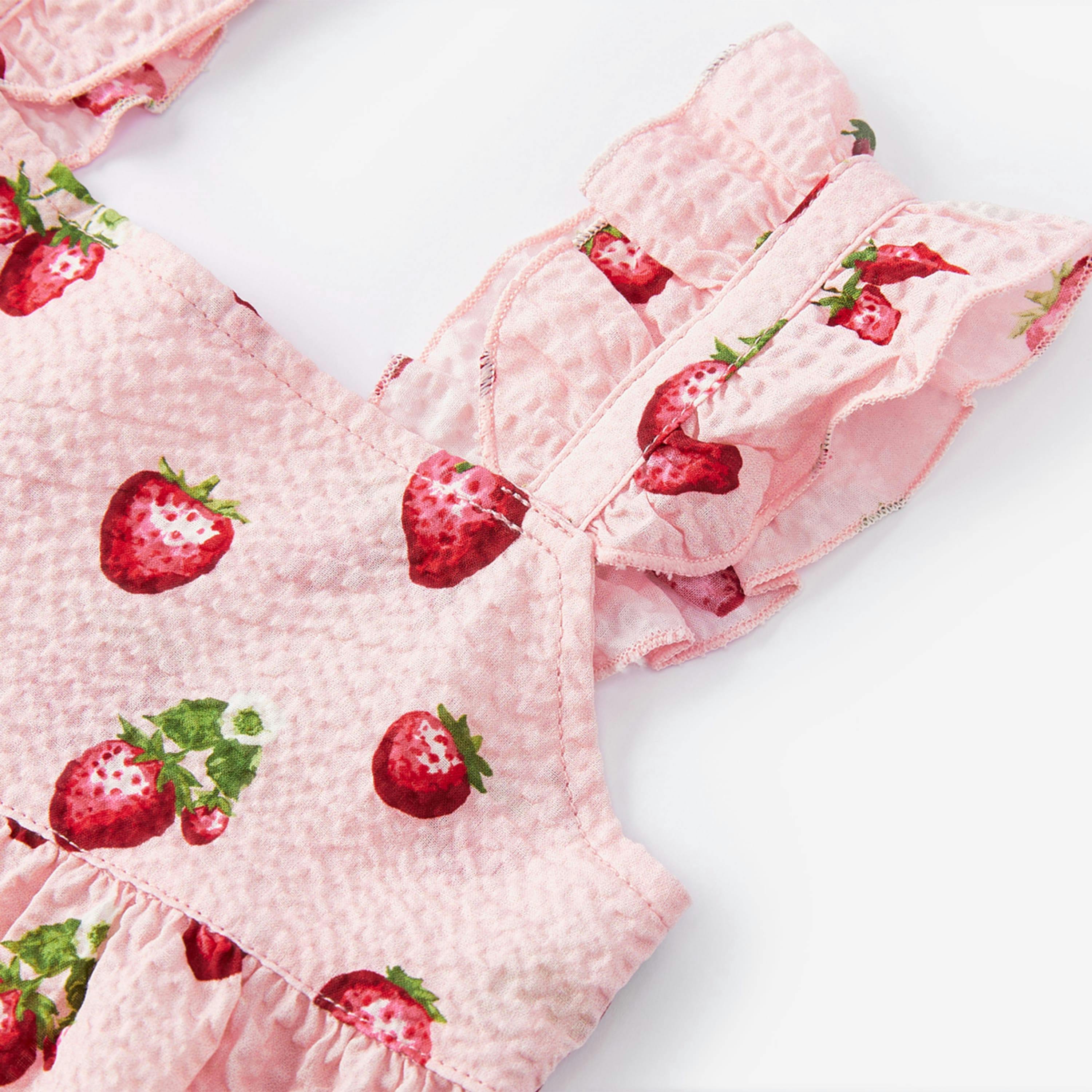 Strawberry Ruffle Tiered Dress