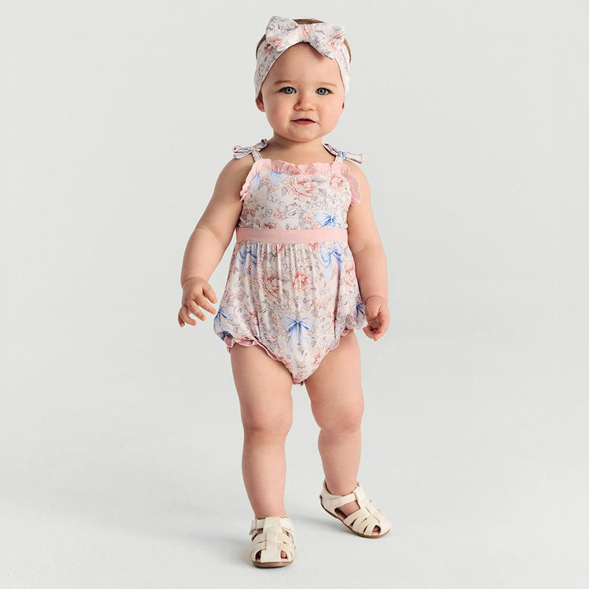 Agatha Sleeveless Bow Bubble Romper