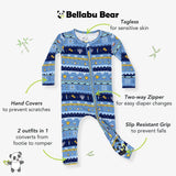 Hanukkah Fair Isle Bamboo Convertible Footie