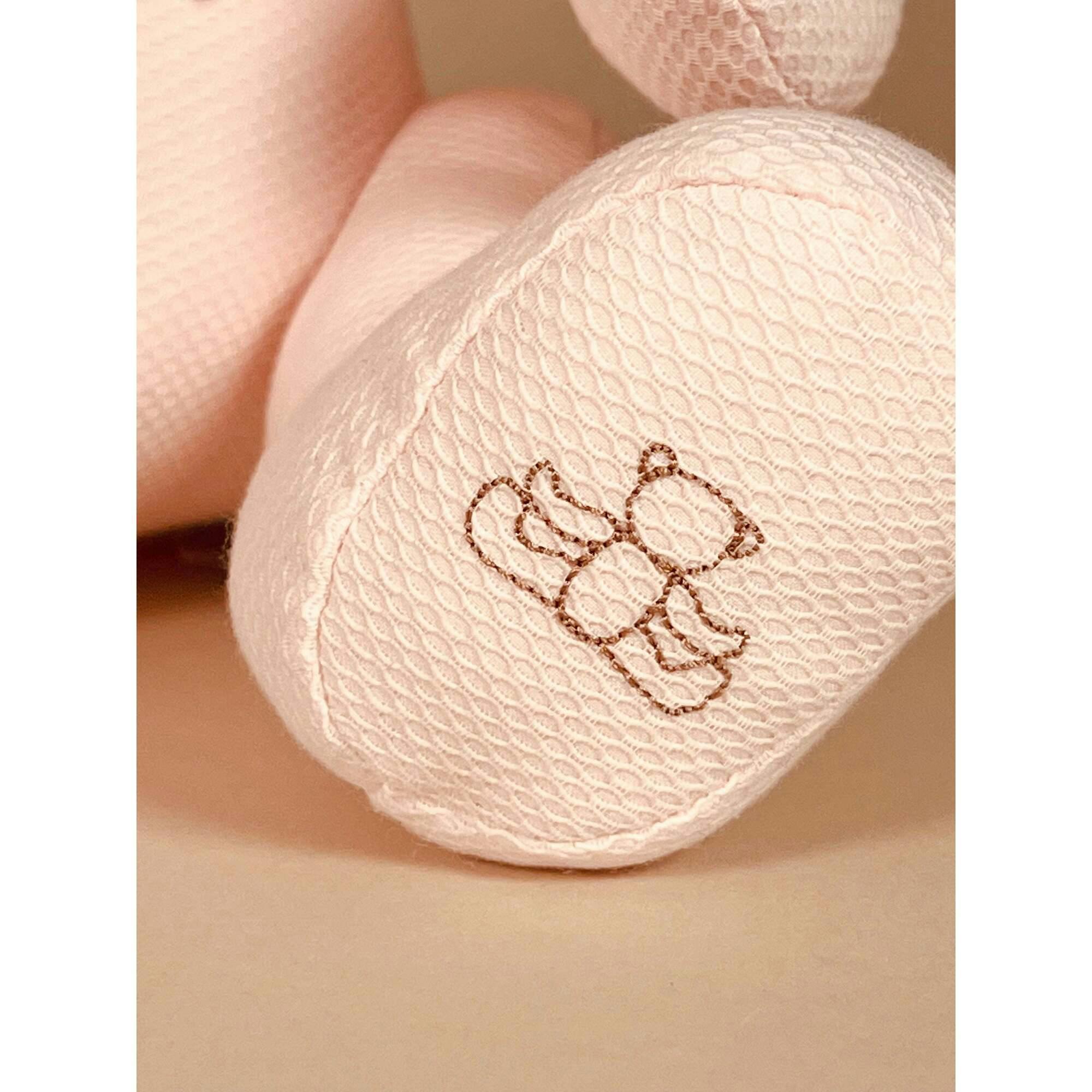 Prince of Wales Bear in Pink Pique Cotton