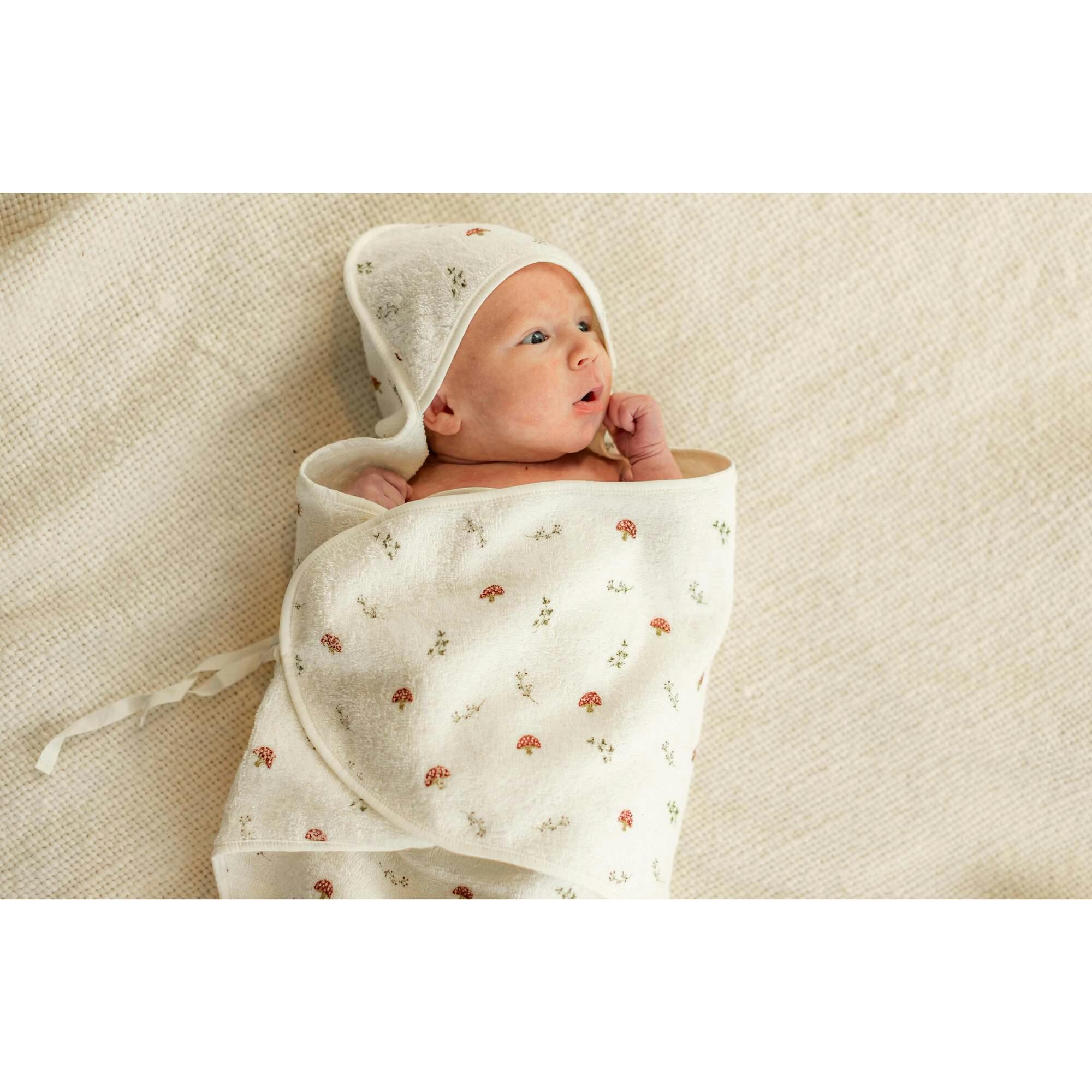 Printed Wrap Terry Towel Mauve/Cream