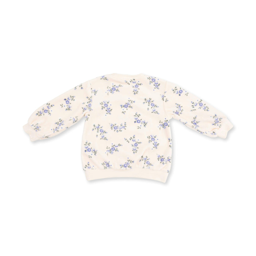 Sweet Hanna Floral Velour - Oversized Sweatshirt and Wide Leg Pant