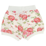 Cream Floral Rose Print Shorts