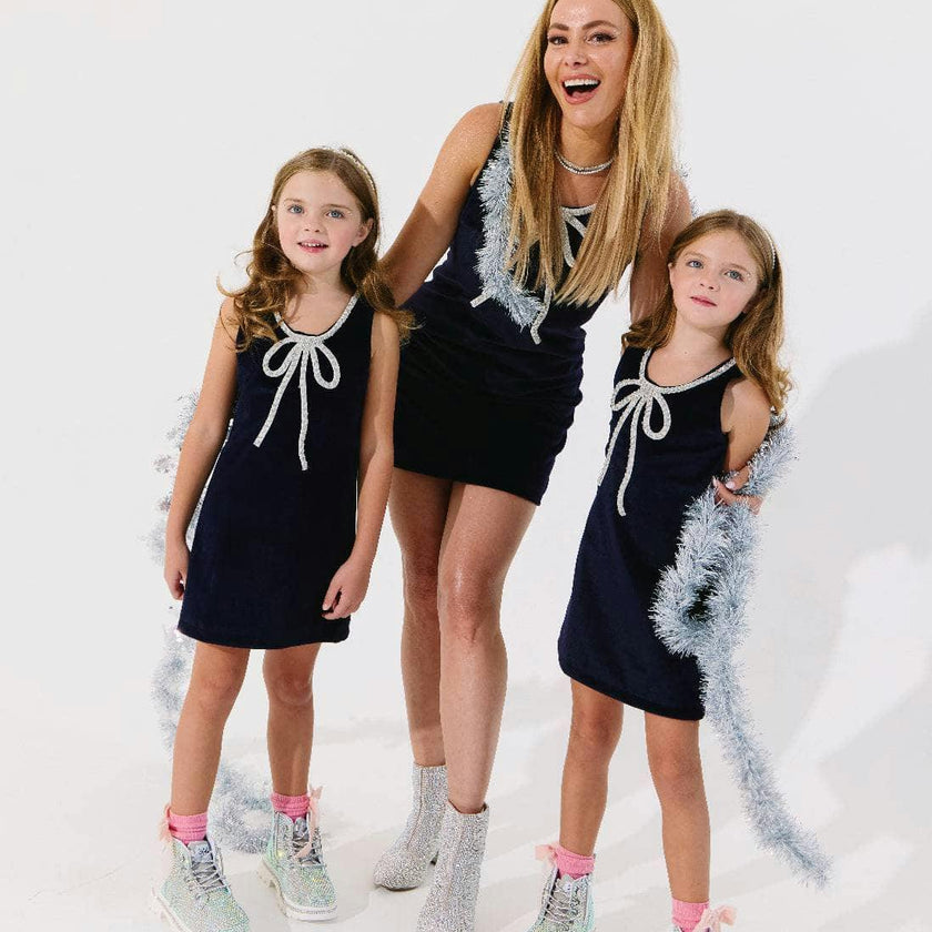 Women's Velvet Bow Princess Dress