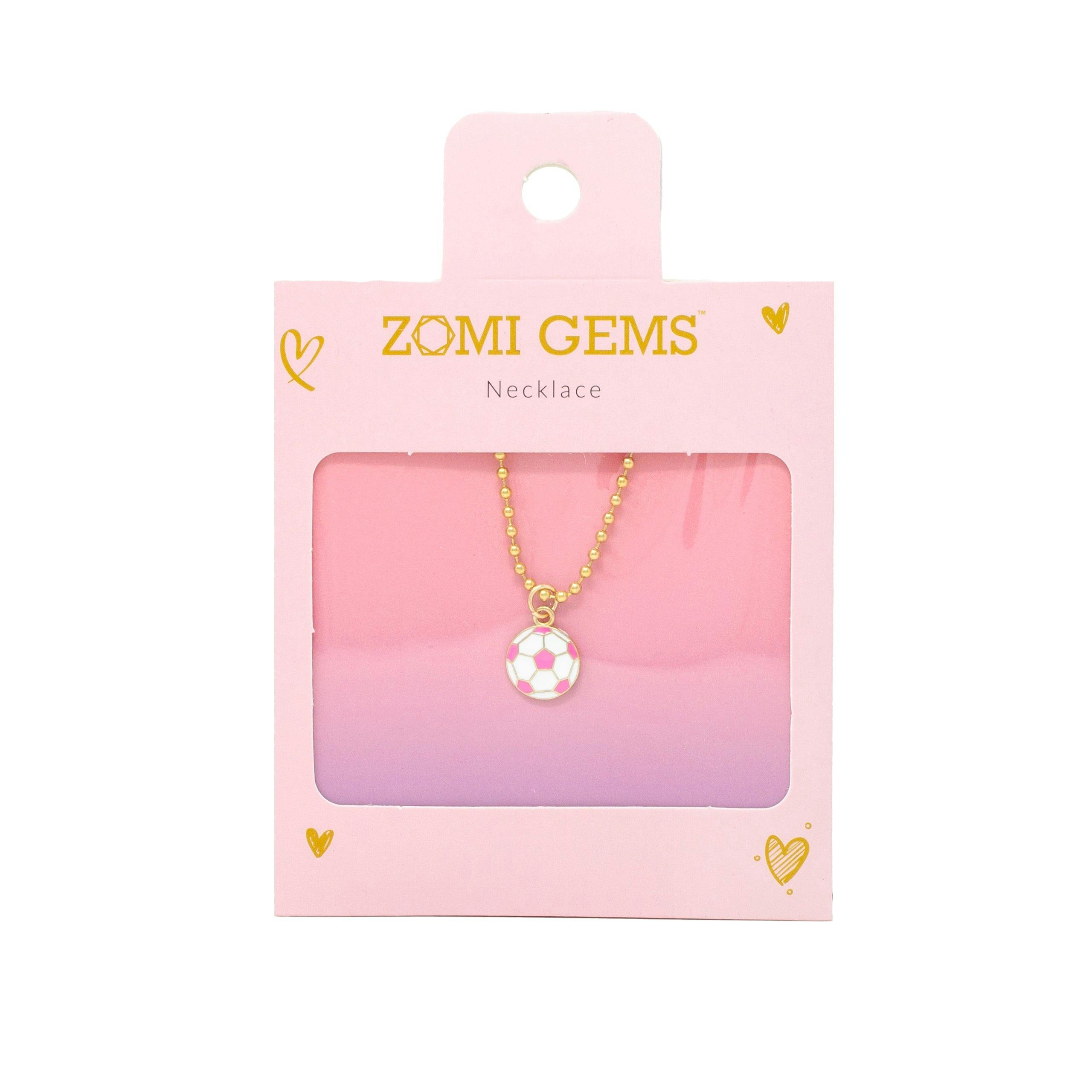 Pink Soccer Ball Necklace